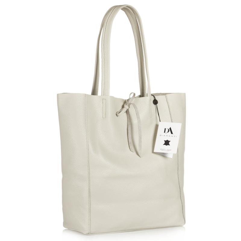 Geanta shopper din piele naturala DiAmanti Luisa Beige